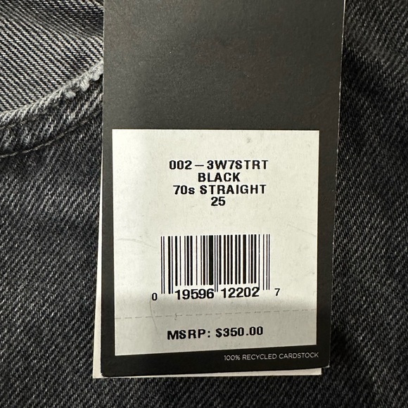 Re/Done 70s Straight Jeans in Black NWT Size 25 - Picture 8 of 11